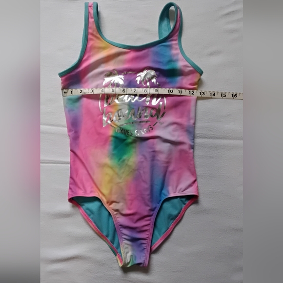 Justice Other - Justice Rainbow Tie-Dye One Piece Swimsuit Girls Size 12 Beach Bound
